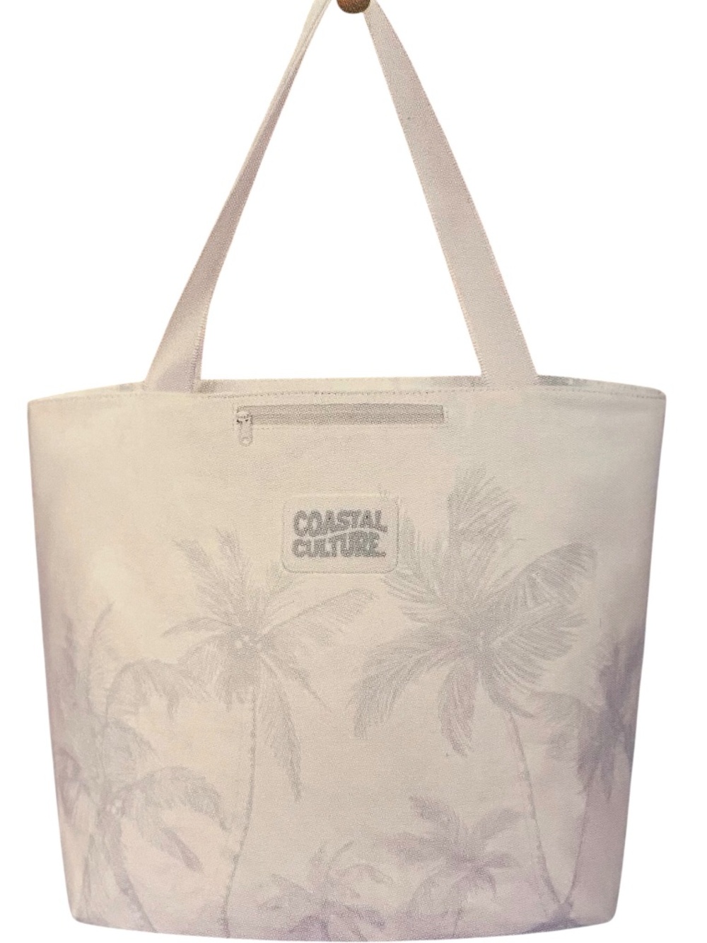 Coastal Culture Everyday Tote Bag Palm Tree Beach Zipper Water Resistant NWT